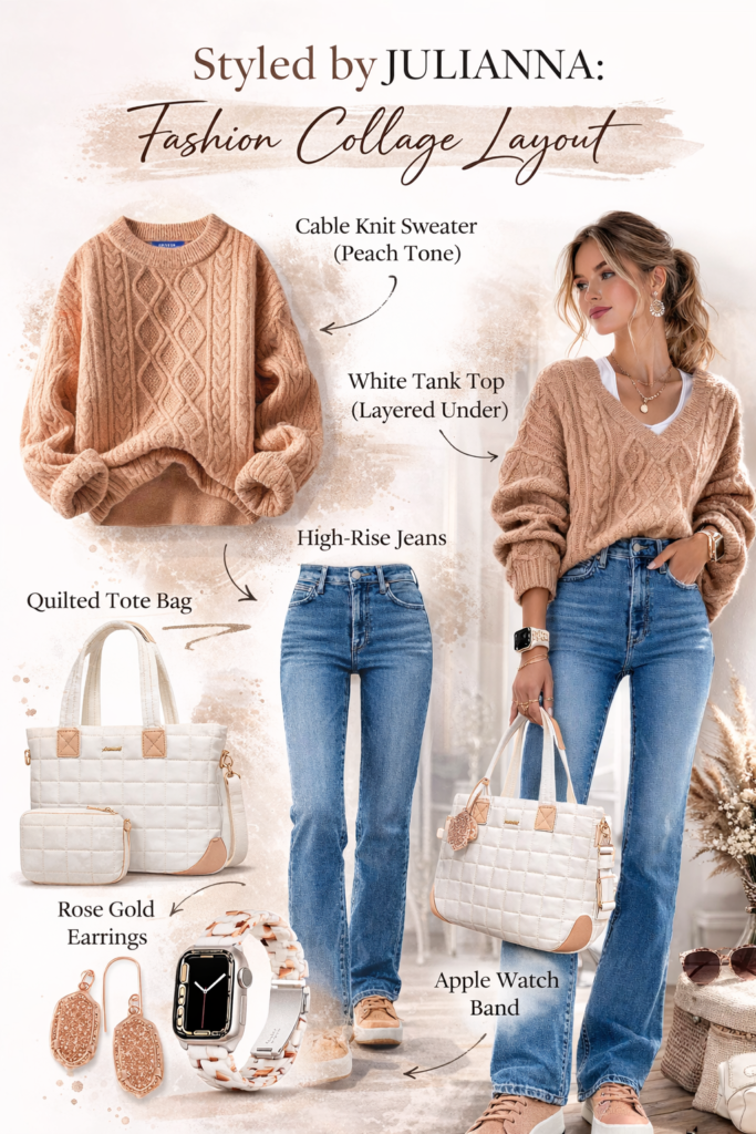 Effortless Neutrals: A Chic Everyday Outfit Built Around Timeless Staples casual chic fashion collage by julianna