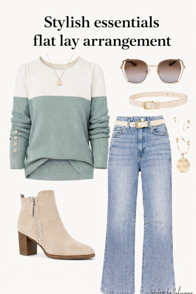 Stylish Essentials Flat Lay Arrangement: A Balanced Everyday Outfit Guide chatgpt image feb 21, 2026, 03 49 32 am