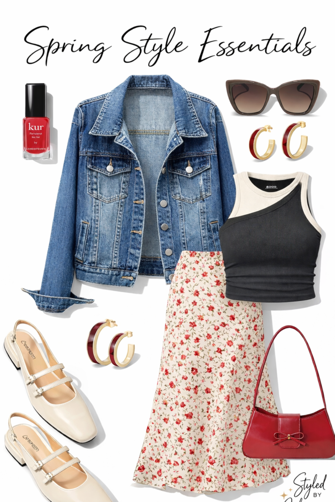 spring style flat lay essentials