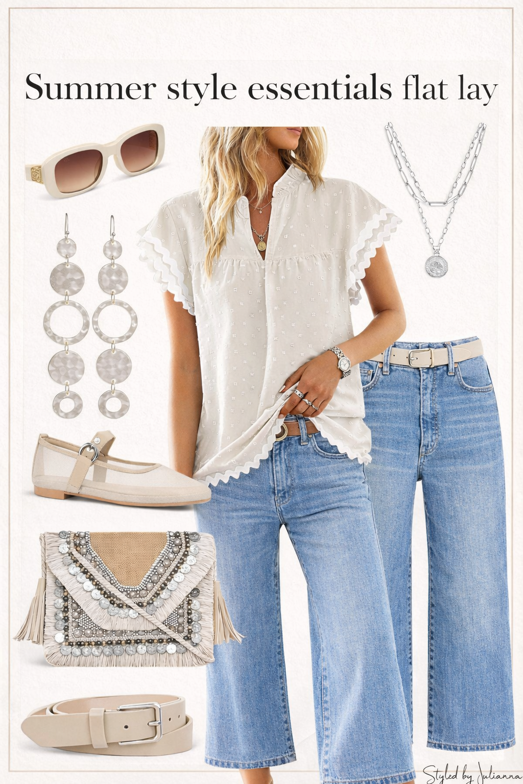 summer fashion essentials flat lay