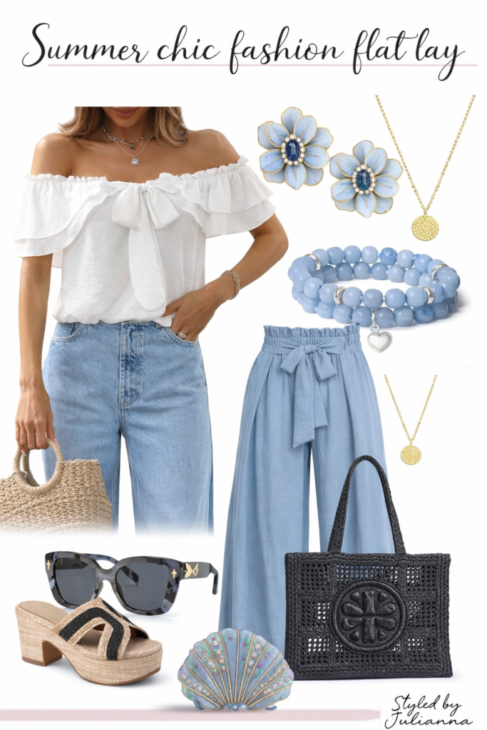 summer style flat lay accessories