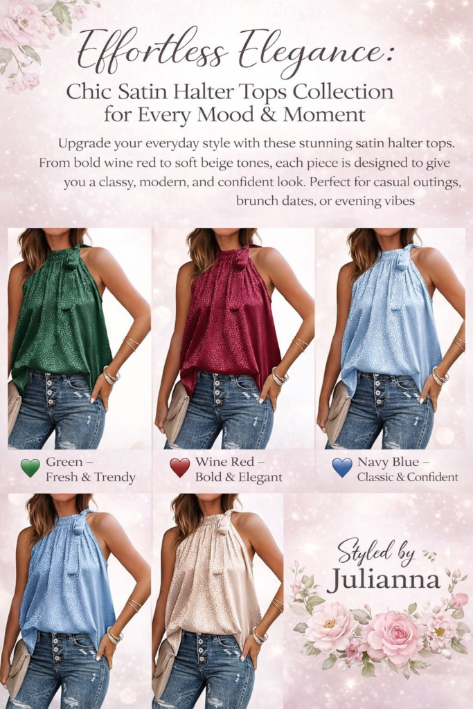 chic satin halter tops collection