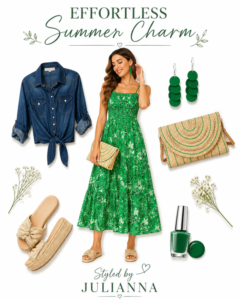 Effortless Summer Charm: Fresh Florals, Denim Layers & Natural Touches 170
