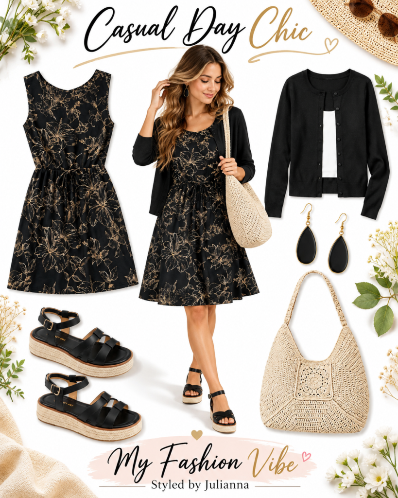 Effortless Chic: Floral Grace & Timeless Neutrals 2005